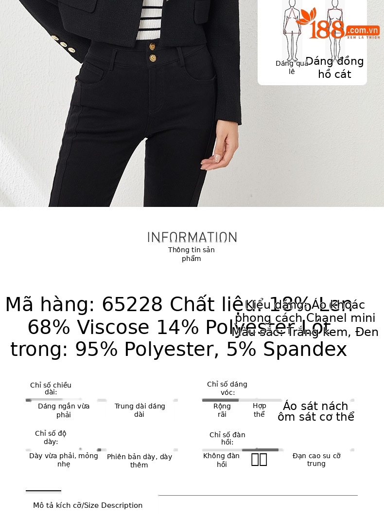 Áo blazer len ngắn nữ thiết kế độc đáo, phong cách mùa thu — Màu be chi tiết 9
