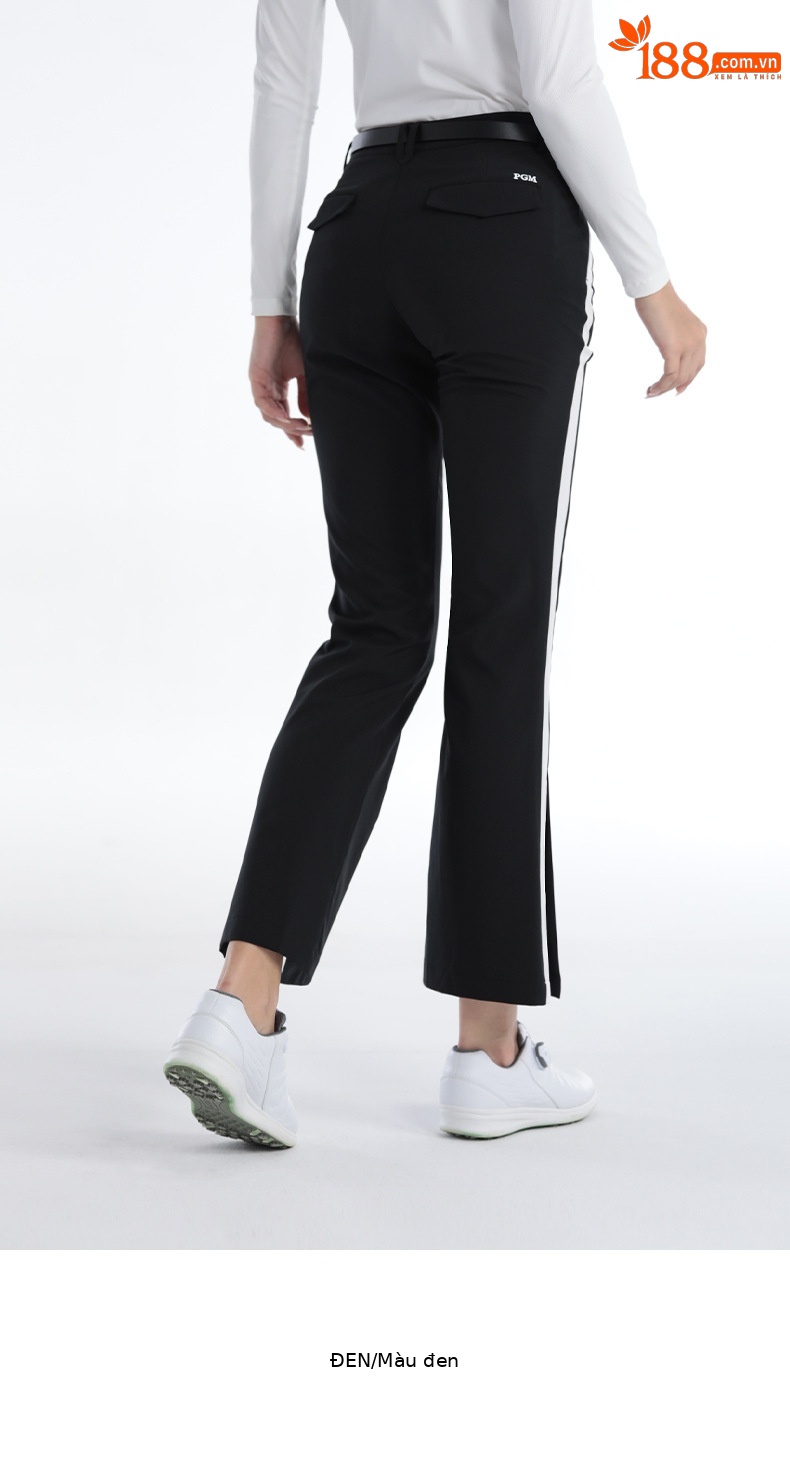 Quần golf nữ dài ống loe PGM vải thể thao khóa kéo vô hình túi thon gọn — KUZ162-màu đen, KUZ162-màu xanh hải quân, KUZ162-màu trắng chi tiết 20