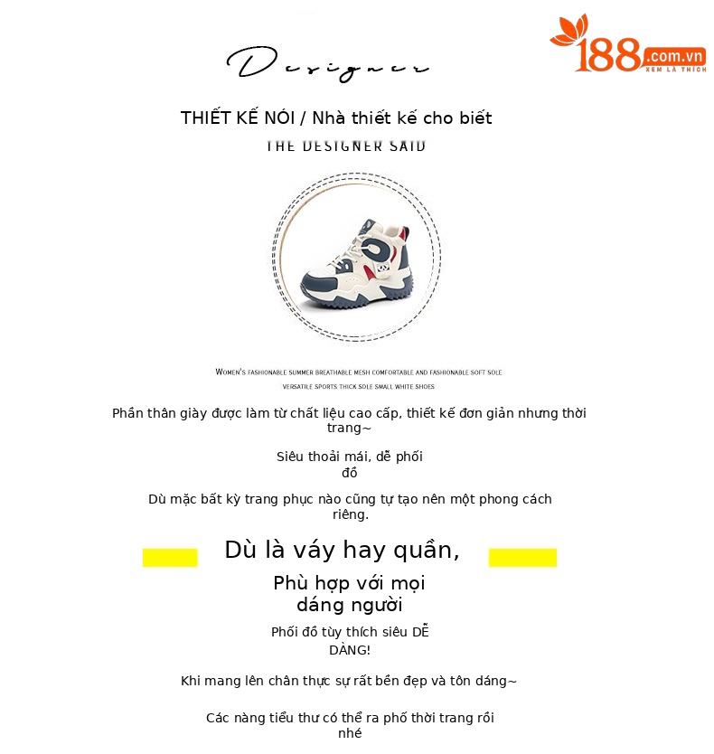 Giày sneaker nữ đế dày tăng chiều cao phong cách dad shoe mùa thu 2026 — M2503 Màu nâu, M2503 màu đen, M2503 màu xanh lam chi tiết 4