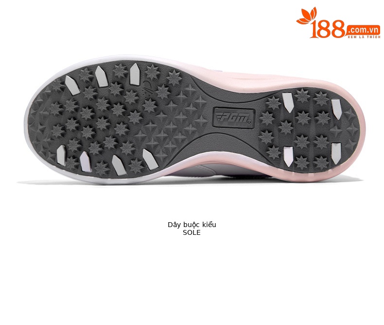 Giày golf nữ chống thấm nước sợi nhỏ, khóa quay/dây giày chống trượt — XZ301-Trắng hồng (kiểu dây giày), XZ301-Trắng hồng (kiểu khóa quay), XZ301-màu kem kim cương hồng chi tiết 19