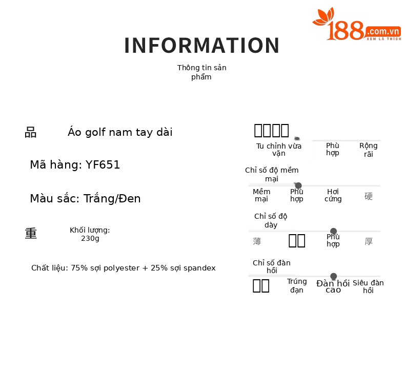 Áo polo golf nam dài tay phối màu cổ bẻ — KUZ166-Quần Đen, YF651-Áo màu trắng, YF651-Áo màu đen, KUZ166-Quần kaki chi tiết 2