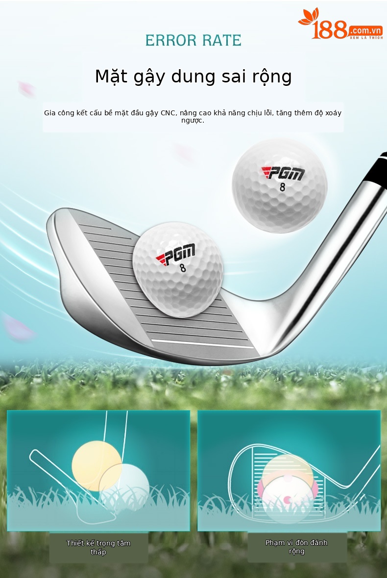 Gậy đánh gôn PGM số 7 tay phải – thân thép không gỉ / carbon, tập golf chuyên dụng — Sắt số P chi tiết 9