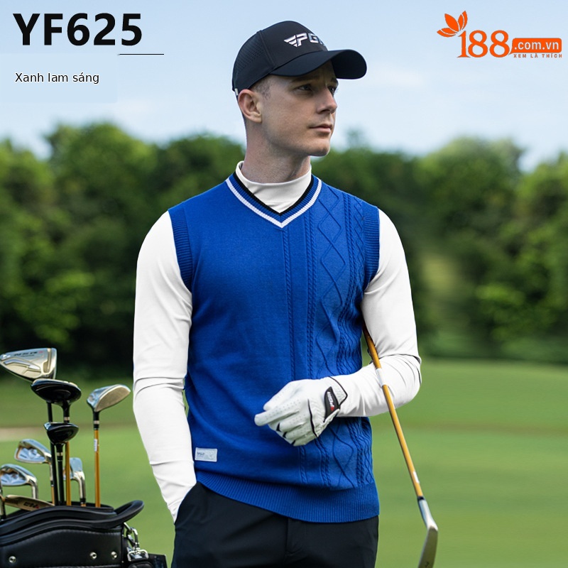 YF625-Áo vest áo len màu xanh