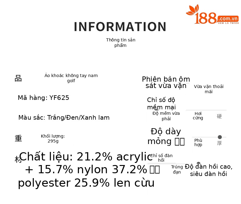 Áo gile len nam PGM cổ chữ V dệt kim giữ ấm mùa thu đông — KUZ167-Quần kaki, YF625-Áo vest áo len màu đen, YF625-Áo vest áo len màu xanh, KUZ167-Quần Đen chi tiết 2