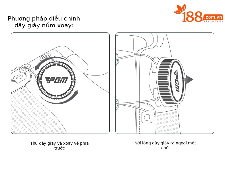 Giày golf nam PGM chống nước, dây buộc núm vặn, đế chống trượt — XZ303-màu cam Trắng, XZ303-Trắng xanh đậm chi tiết 6
