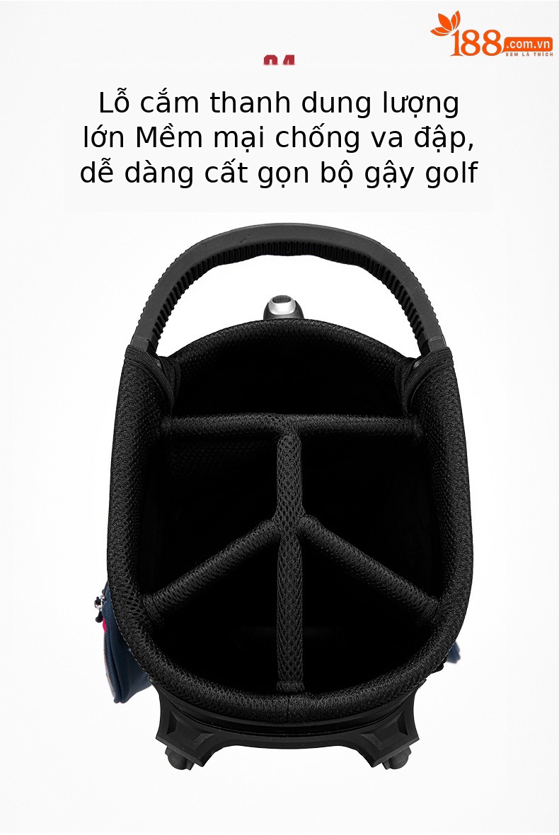 Túi đựng gậy golf PGM chống nước có chân đế, kích thước 127x34x30 cm — QB143-Màu đen, QB143-màu xám đậm, QB143-màu xanh đậm chi tiết 5