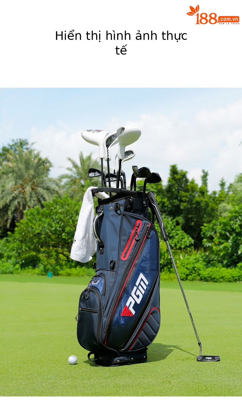 Túi đựng gậy golf PGM chống nước có chân đế, kích thước 127x34x30 cm — QB143-Màu đen, QB143-màu xám đậm, QB143-màu xanh đậm chi tiết 8