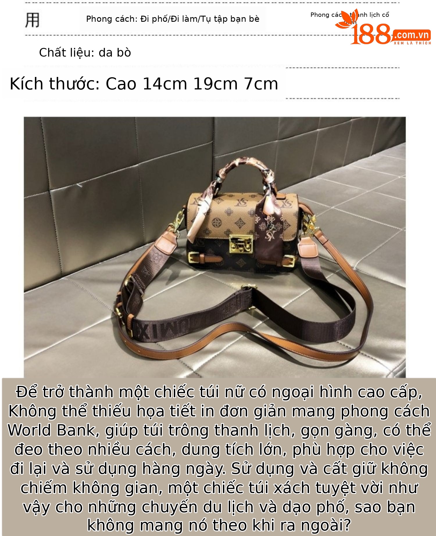 Túi đeo chéo nữ da thật dáng vuông nhỏ gọn — Cà phê cỡ nhỏ với màu nâu, mã chống hàng giả, Cỡ nhỏ màu cà phê chi tiết 1