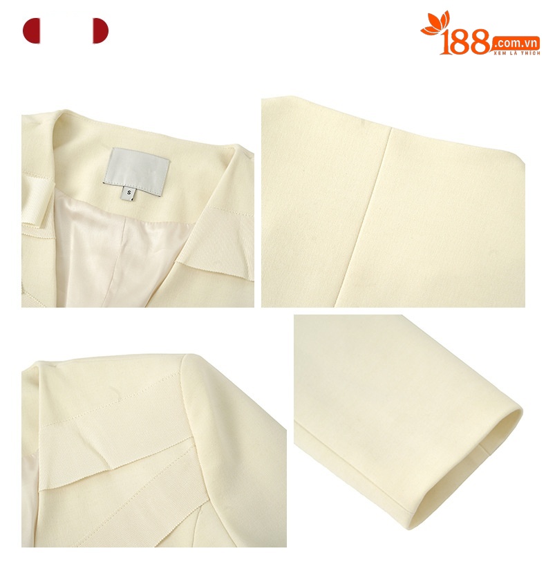 Áo khoác blazer ngắn nữ phong cách Chanel thiết kế nơ điệu đà — Màu mơ chi tiết 2