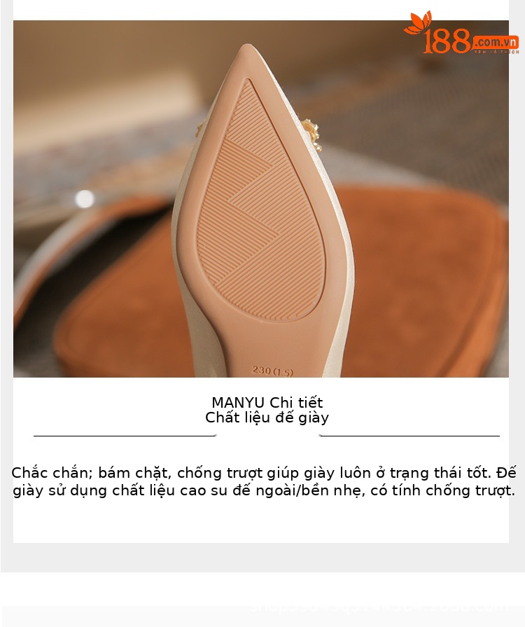 Giày cưới cao gót satin đỏ rượu khóa vuông ngọc trai — Màu đỏ rượu chi tiết 7