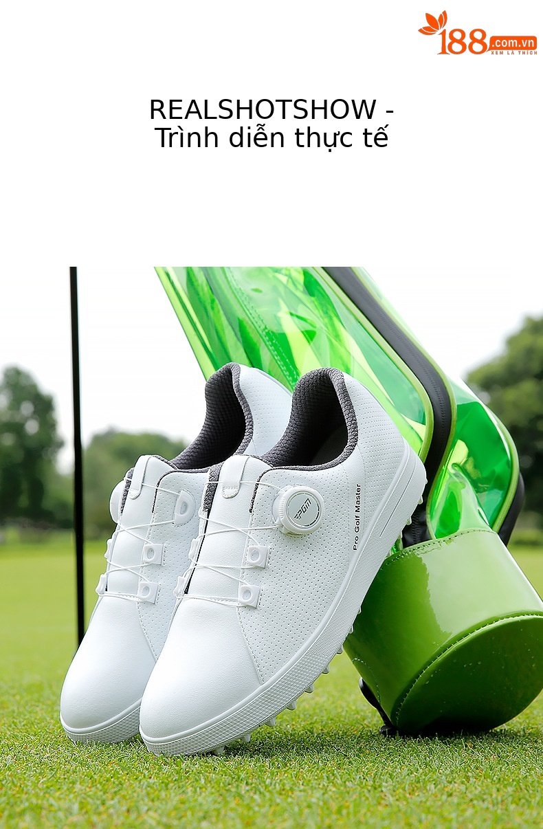 Giày golf nữ PGM khóa quay chống thấm nước siêu sợi chống trượt — XZ305 (Dây Giày khóa xoay), XZ305 (Dây giày thông thường) chi tiết 7