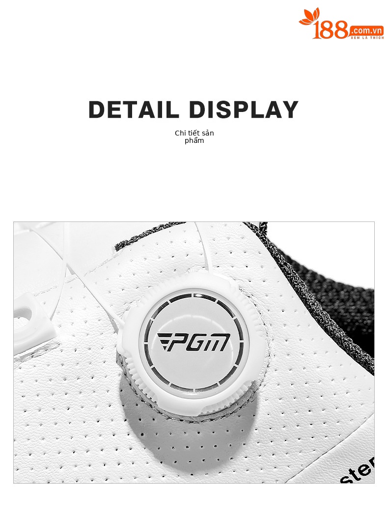 Giày golf nữ PGM khóa quay chống thấm nước siêu sợi chống trượt — XZ305 (Dây Giày khóa xoay), XZ305 (Dây giày thông thường) chi tiết 23