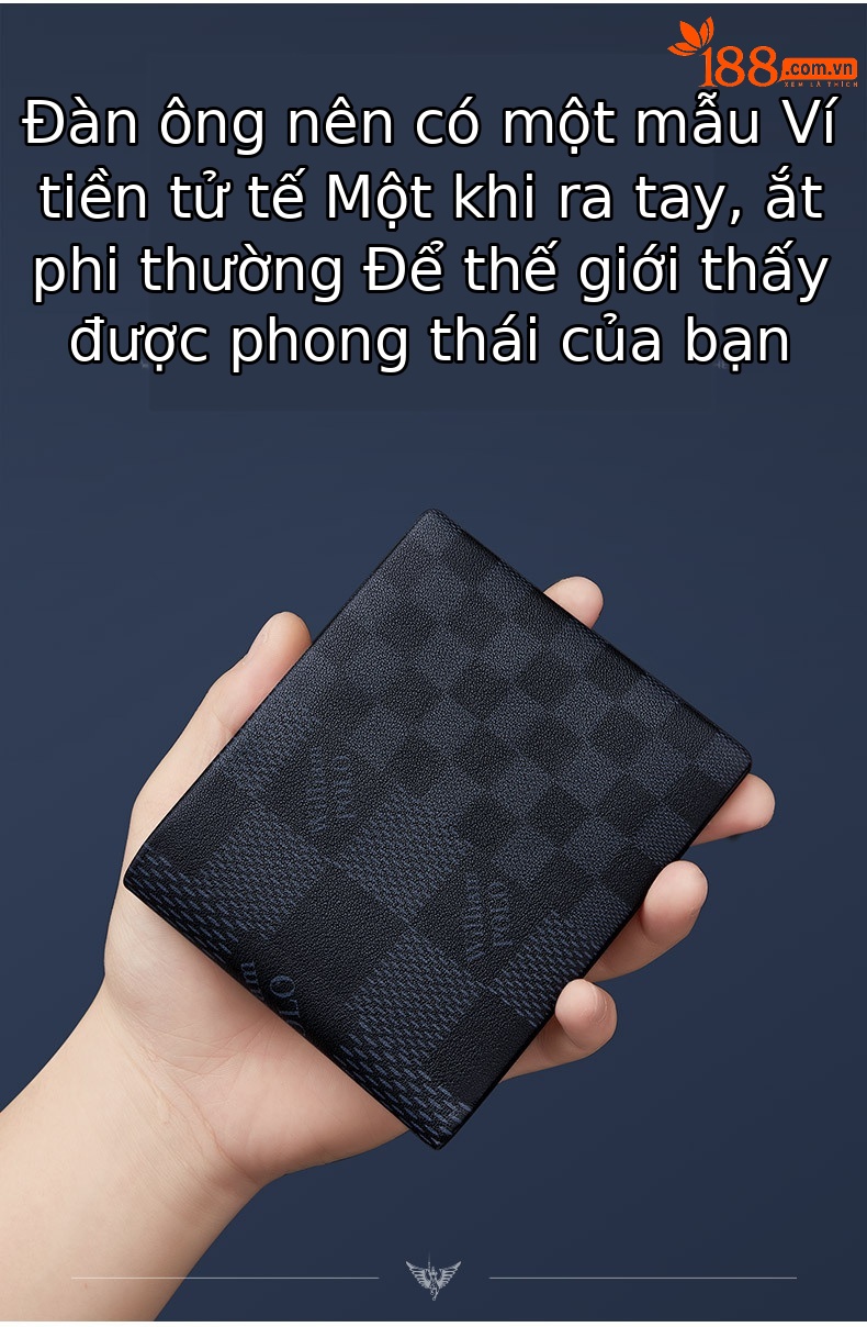 Ví nam gập mini da bò thật chống trộm Emperor Paul chi tiết 2