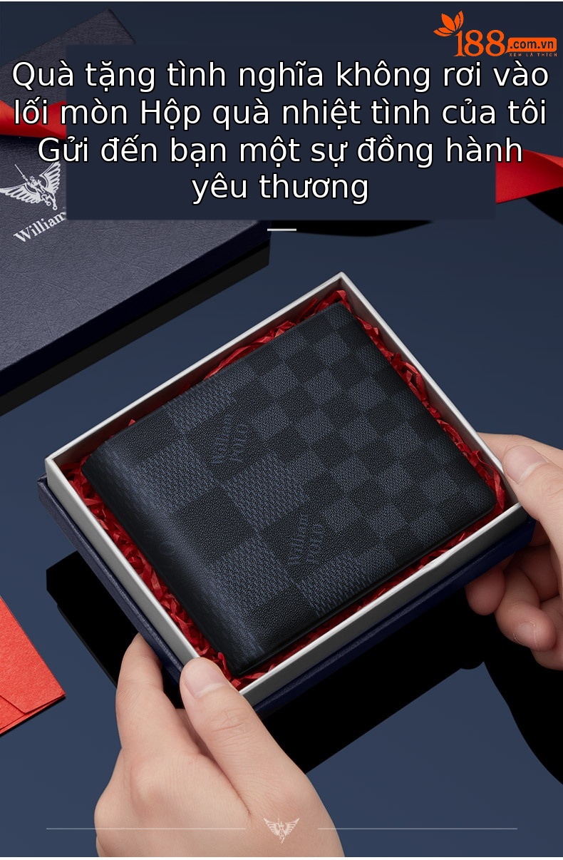 Ví nam gập mini da bò thật chống trộm Emperor Paul chi tiết 6