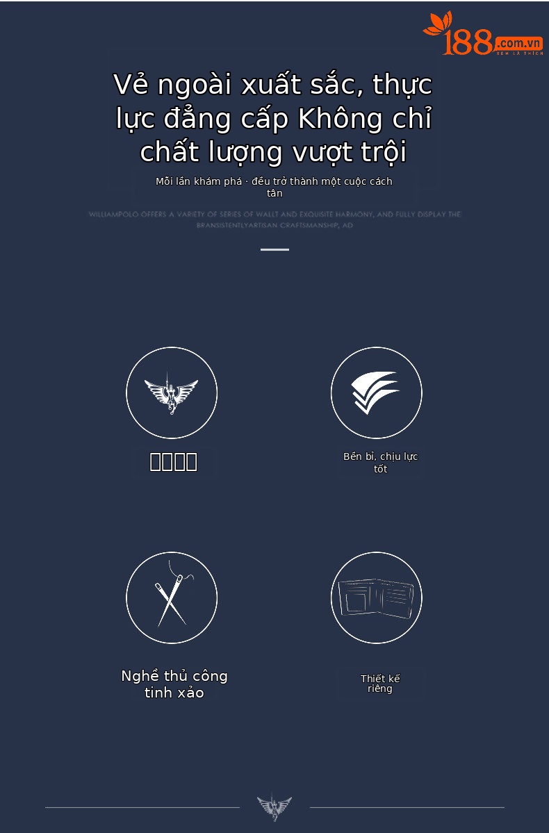 Ví nam gập mini da bò thật chống trộm Emperor Paul chi tiết 3