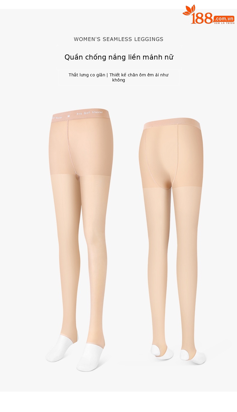 Quần legging nữ tập gym chống nắng liền mạch PGM — KUZ169-Quần legging chống nắng liền mạch (màu da) chi tiết 4