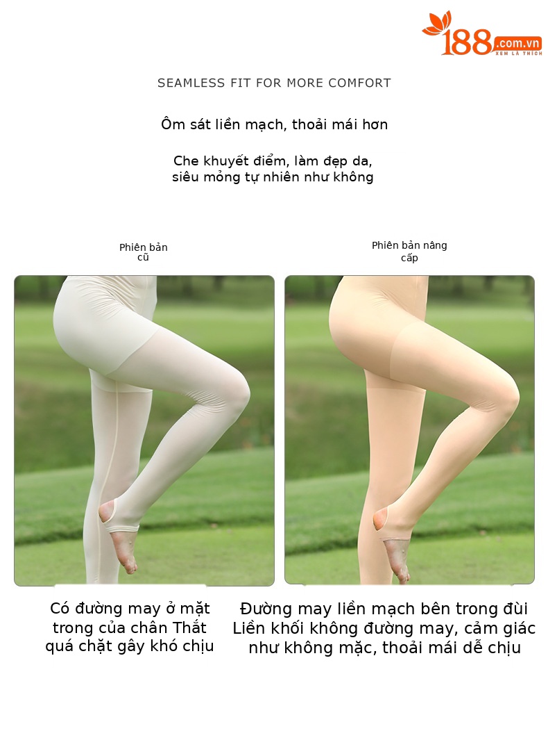 Quần legging nữ tập gym chống nắng liền mạch PGM — KUZ169-Quần legging chống nắng liền mạch (màu da) chi tiết 5