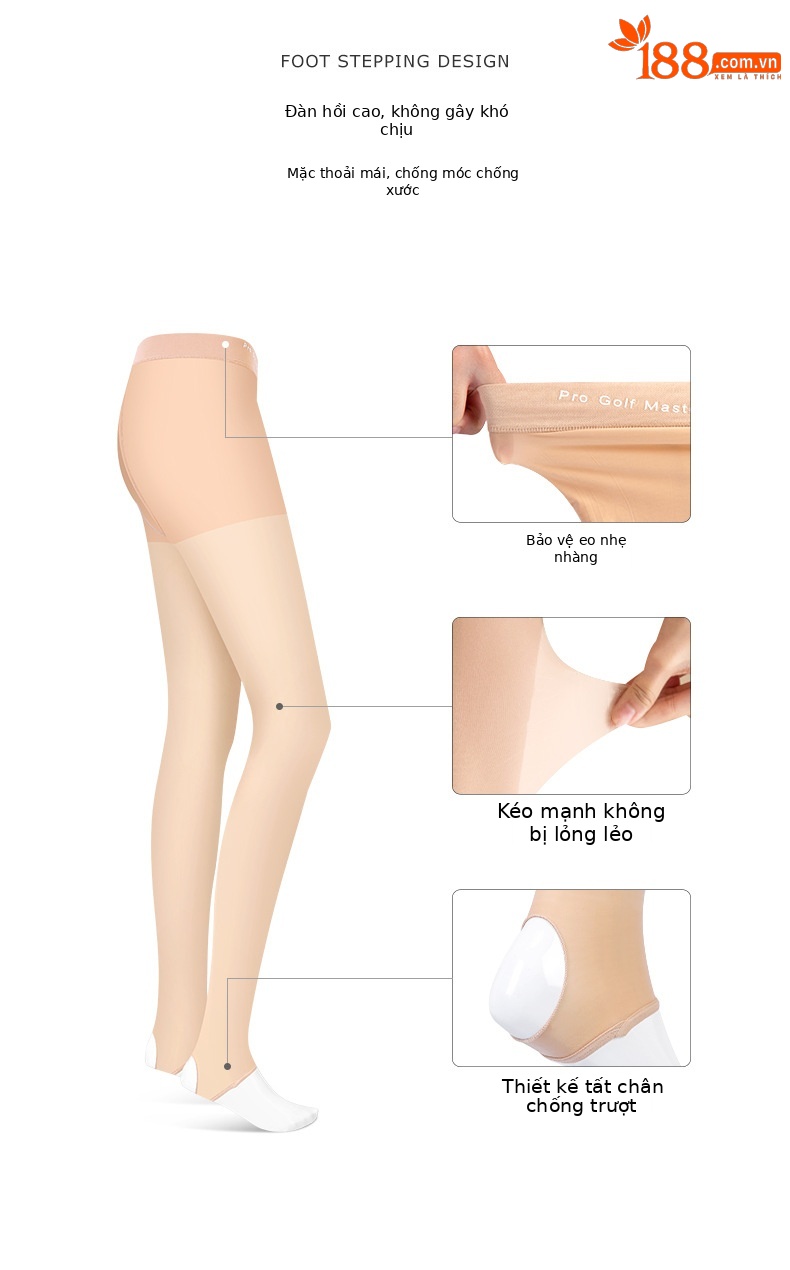 Quần legging nữ tập gym chống nắng liền mạch PGM — KUZ169-Quần legging chống nắng liền mạch (màu da) chi tiết 6