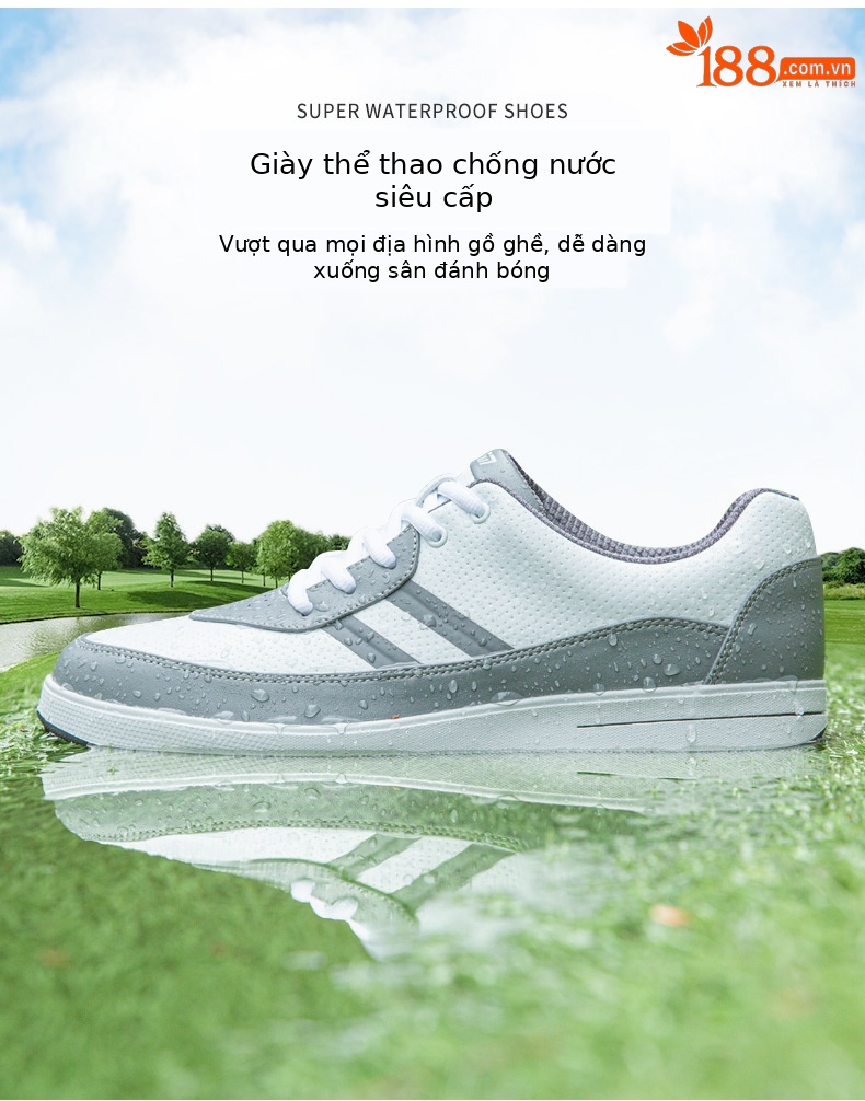 Giày golf nam PGM chống thấm nước, chống trơn trượt, đa năng, phong cách thường ngày — XZ299-Trắng Đen, XZ299-màu trắng, XZ299-màu xám trắng chi tiết 4