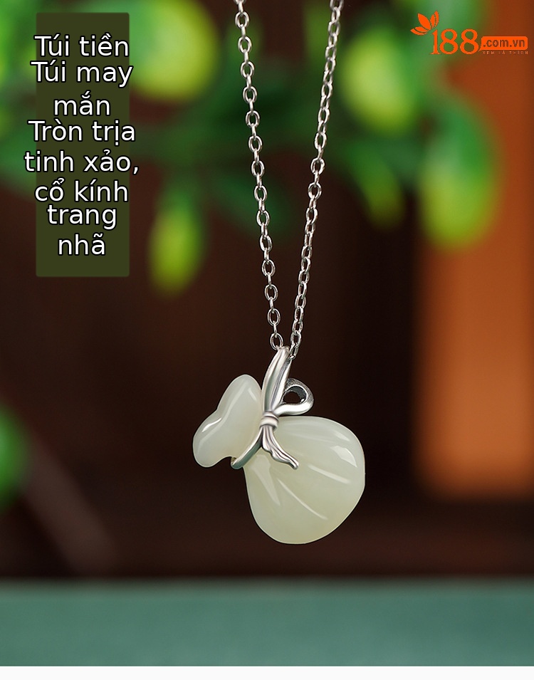 Mặt dây chuyền ngọc bích Hetian bạc S925 hình con nai phong cách Trung Quốc cao cấp — Mặt Dây chuyền đơn (không có dây chuyền) chi tiết 2