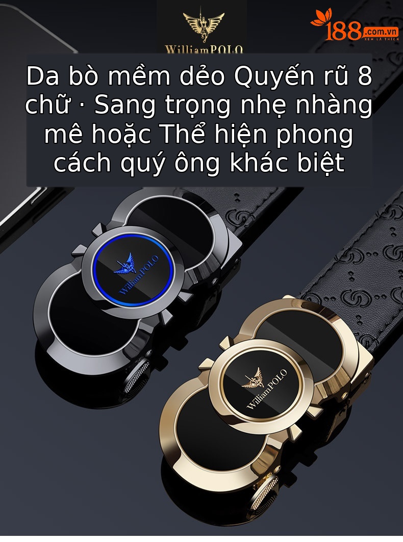 Thắt lưng da bò nam cao cấp Emperor Paul – da nổi vân, khóa kim loại thời trang — 120cm, 130cm, 110cm, 125cm chi tiết 2
