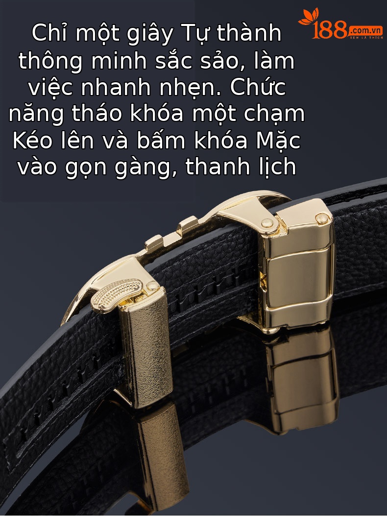 Thắt lưng da bò nam cao cấp Emperor Paul – da nổi vân, khóa kim loại thời trang — 120cm, 130cm, 110cm, 125cm chi tiết 5