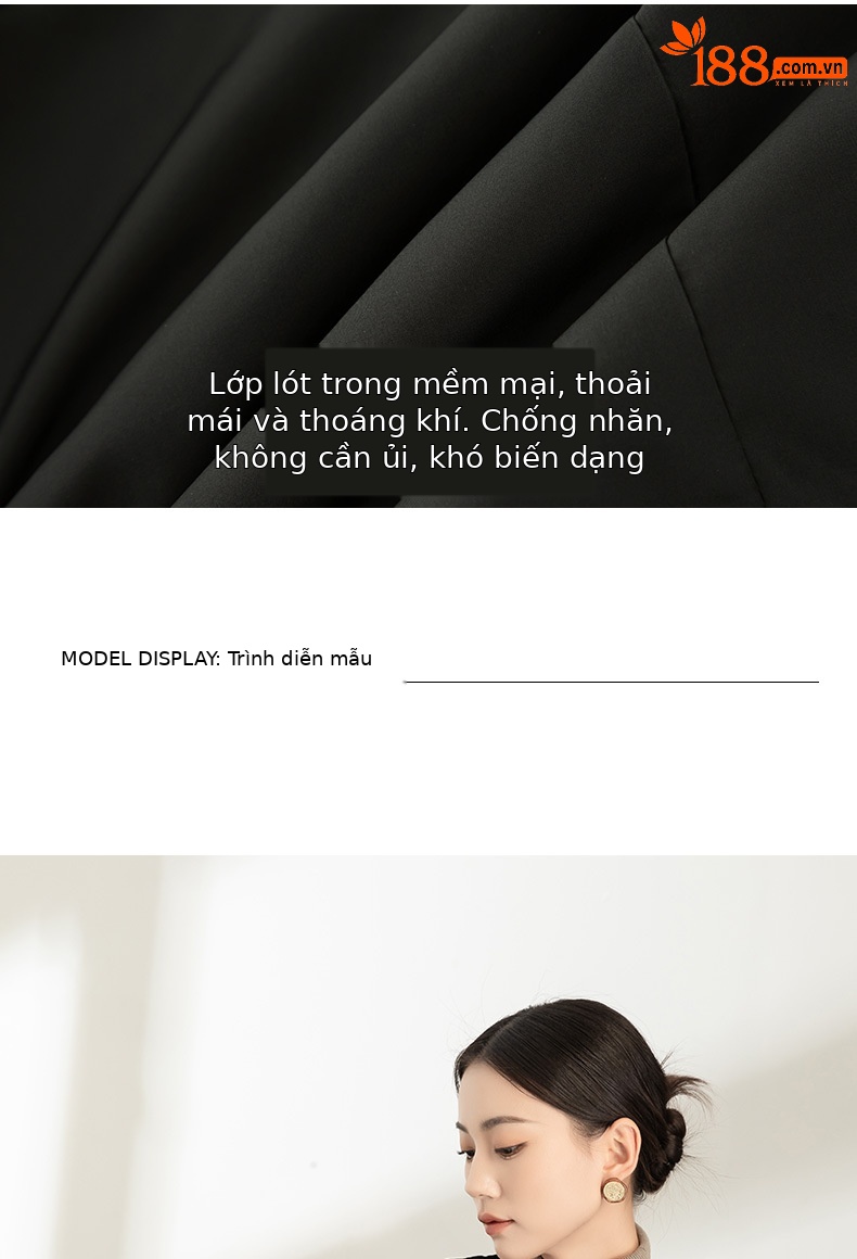 Áo khoác nhung nữ cổ tròn ngắn dày dặn kiểu Chanel chần ô vuông — Màu đen chi tiết 13