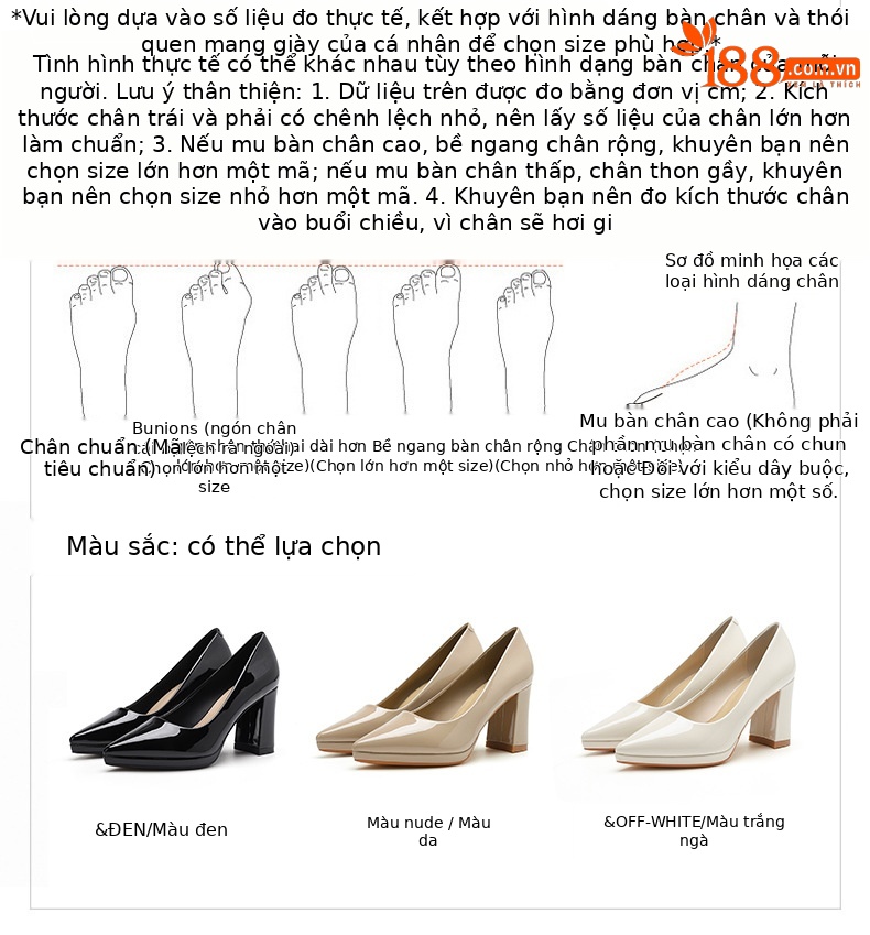 Giày cao gót nữ đế xuồng mũi nhọn platform, chống nước, phong cách công sở — Màu đen chi tiết 1