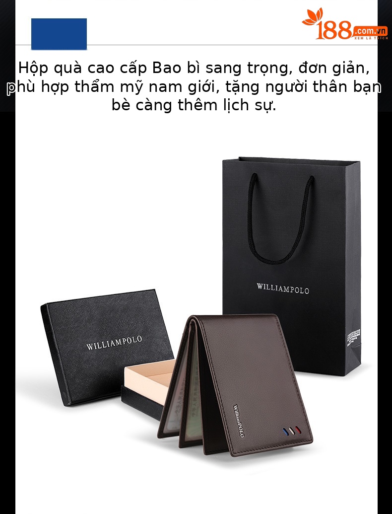Ví card holder nam da thật chống từ Emperor Paul – đựng danh thiếp, thẻ ngân hàng chi tiết 5
