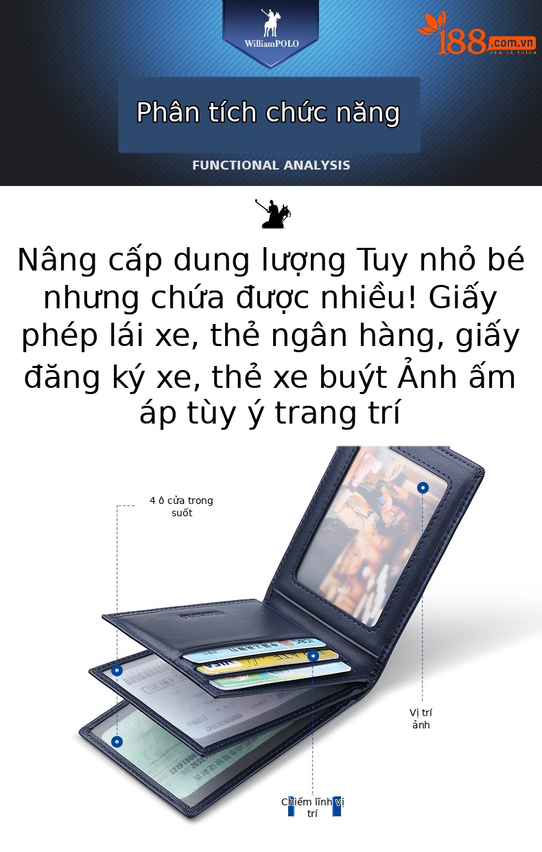 Ví card holder nam da thật chống từ Emperor Paul – đựng danh thiếp, thẻ ngân hàng chi tiết 2