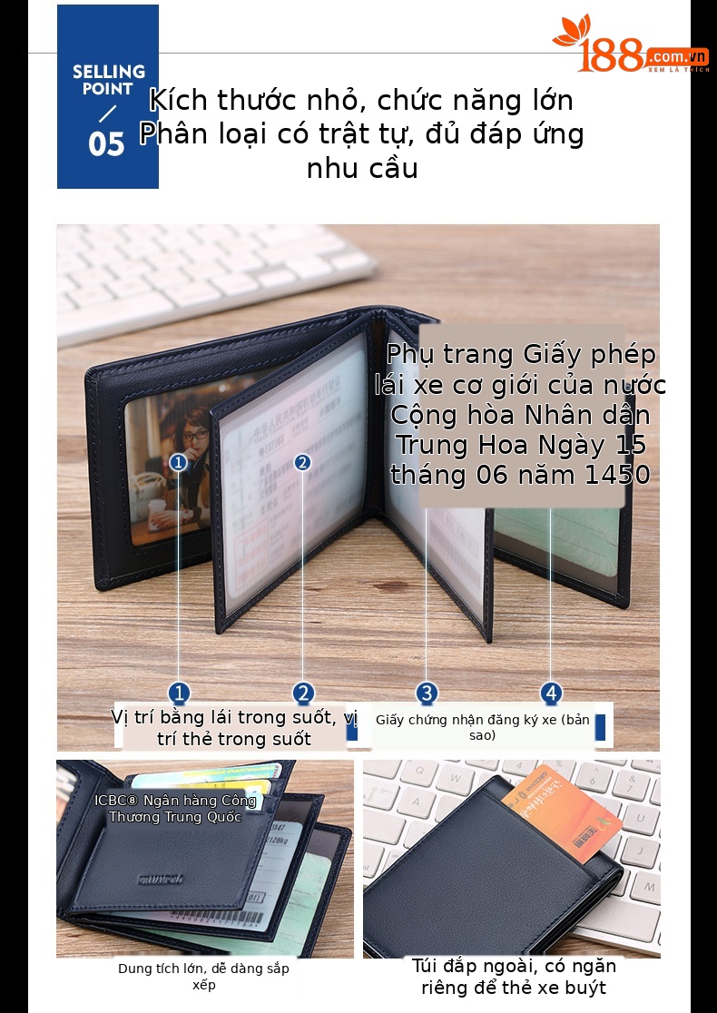 Ví card holder nam da thật chống từ Emperor Paul – đựng danh thiếp, thẻ ngân hàng chi tiết 10
