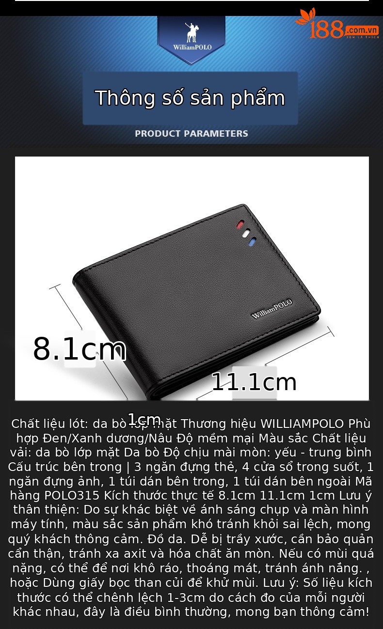 Ví card holder nam da thật chống từ Emperor Paul – đựng danh thiếp, thẻ ngân hàng chi tiết 11