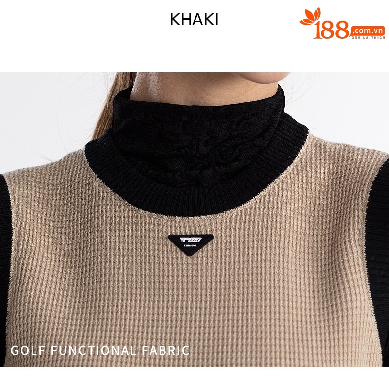 Áo vest len cổ tròn phối màu nữ PGM – giữ ấm mùa thu đông, dáng ôm nhẹ — YF657-Áo vest đen, YF657-Áo vest màu xám, YF657-Áo vest trắng, YF657-Áo vest kaki chi tiết 6