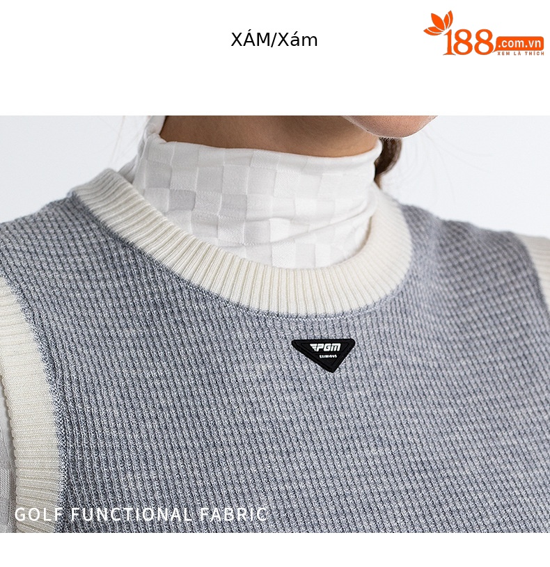 Áo vest len cổ tròn phối màu nữ PGM – giữ ấm mùa thu đông, dáng ôm nhẹ — YF657-Áo vest đen, YF657-Áo vest màu xám, YF657-Áo vest trắng, YF657-Áo vest kaki chi tiết 16