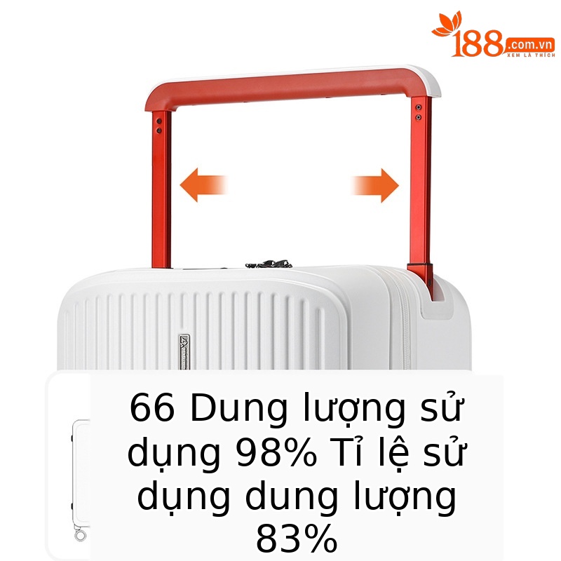 Vali kéo Leaf King chống rơi dung tích lớn 26 inch, tay kéo rộng kinh doanh, có dây kéo — đen, màu tím nhạt, trắng, xám