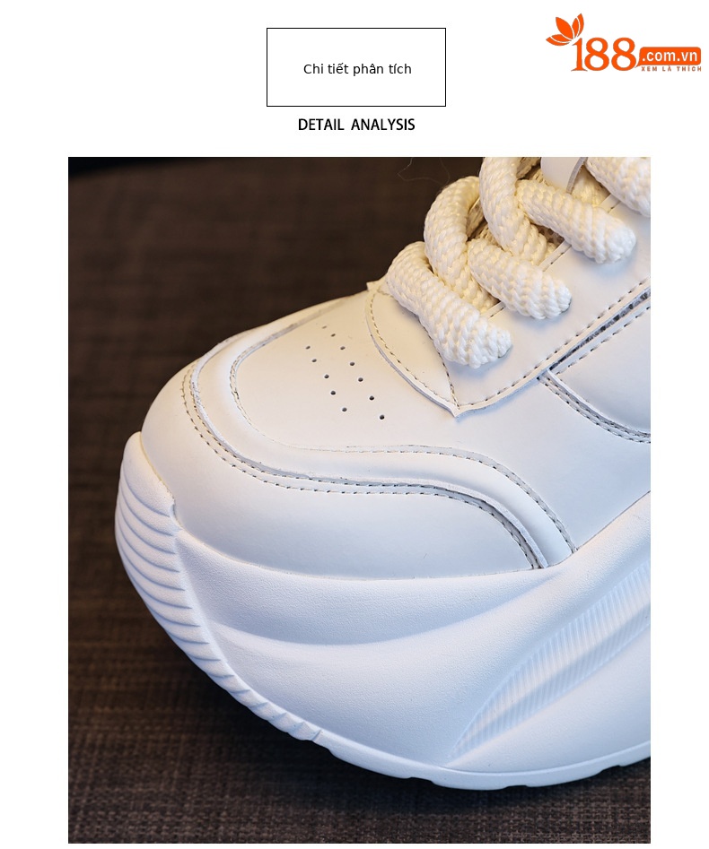 Giày sneaker nữ đế dày phối màu tăng chiều cao — Đen đỏ lót nhung chi tiết 7