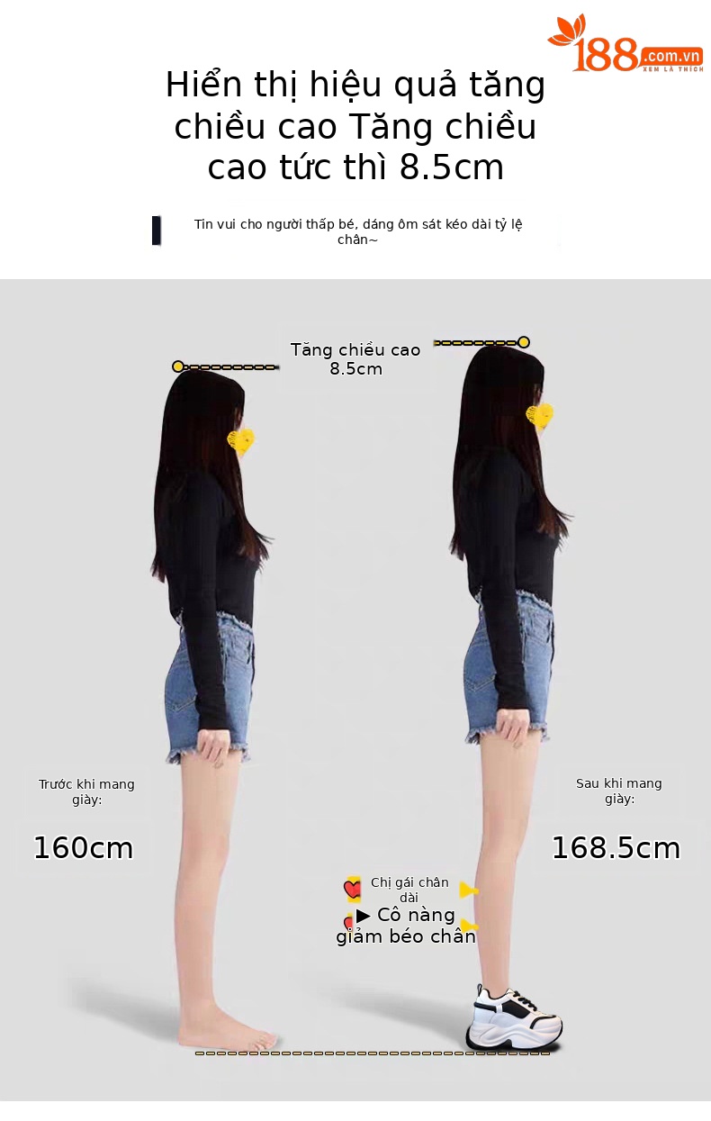 Giày sneaker nữ đế dày phối màu tăng chiều cao — Đen đỏ lót nhung chi tiết 4
