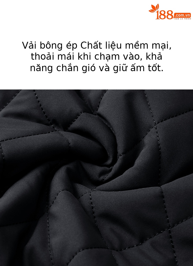 Áo len golf nam cổ đứng có khóa kéo, vải chần bông giữ ấm — YF654-Áo trắng [chần bông], YF654-Áo đen [chần bông] chi tiết 4