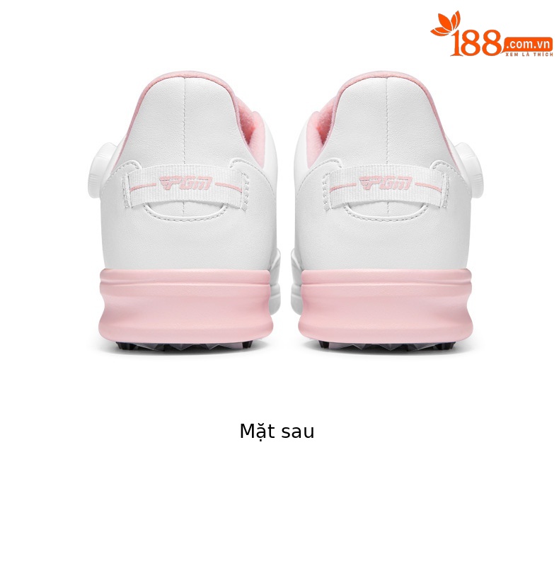 Giày golf nữ PGM Gradient chống thấm nước siêu sợi, đế chống trượt, nút xoay tiện lợi — XZ312-Trắng hồng chi tiết 15