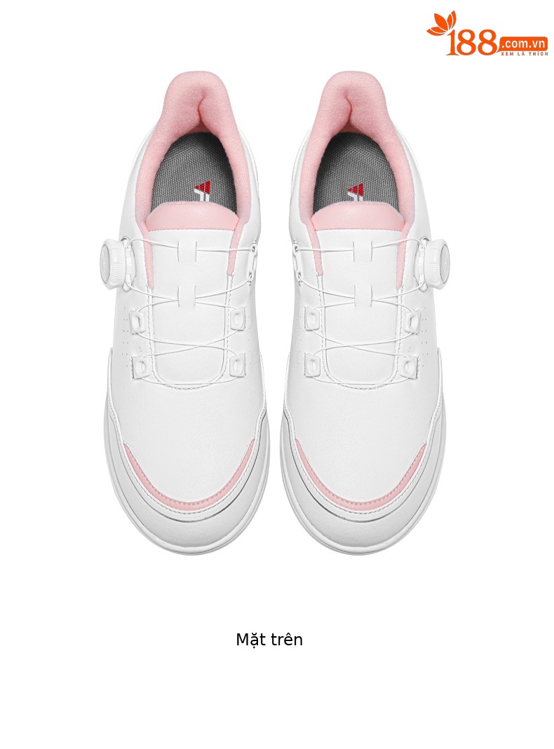 Giày golf nữ PGM Gradient chống thấm nước siêu sợi, đế chống trượt, nút xoay tiện lợi — XZ312-Trắng hồng chi tiết 16