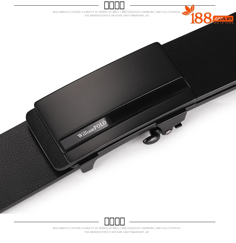 Thắt lưng nam da bò hai lớp khóa tự động không răng thời thượng — 125cm chi tiết 9