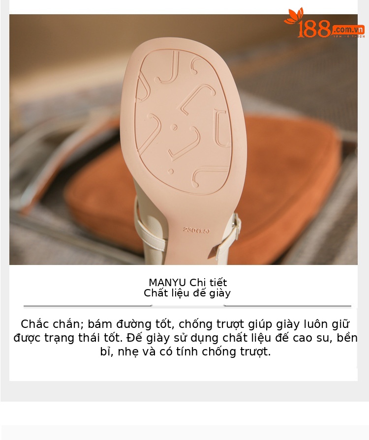 Giày Mary Jane nữ mũi tròn gót thô buộc nơ — Màu trắng be chi tiết 7