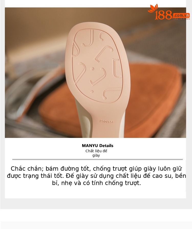 Giày Mary Jane nữ mũi tròn gót thô miệng nông — Màu trắng be chi tiết 7