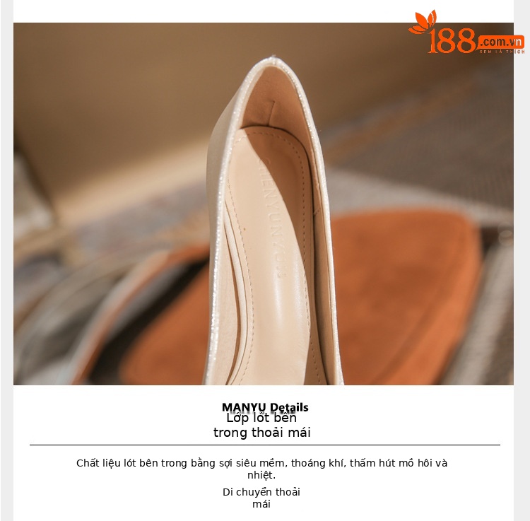 Giày cưới mũi nhọn gót thô cao 9 cm, miệng nông, phong cách cổ điển — Màu đỏ rượu chi tiết 5