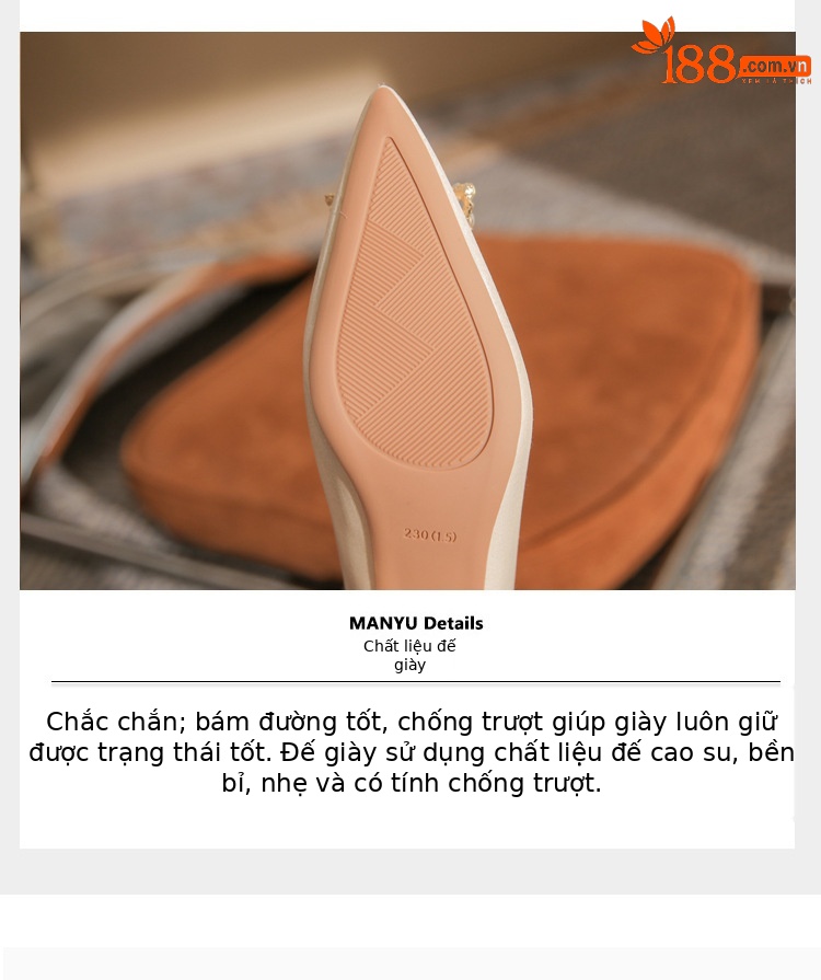 Giày cưới mũi nhọn gót thô cao 9 cm, miệng nông, phong cách cổ điển — Màu đỏ rượu chi tiết 7