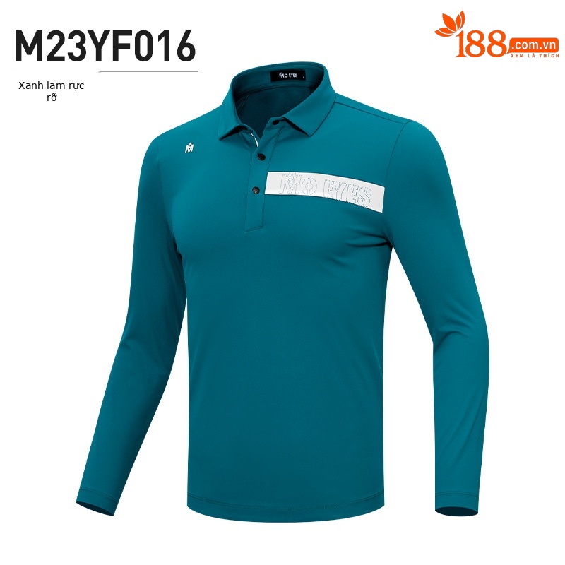 Áo polo thể thao golf Moeyes Magic Eye dài tay thu đông cho nam — M23YF016-màu xanh lam rực rỡ, M23YF016-màu trắng, M23YF016-Đen