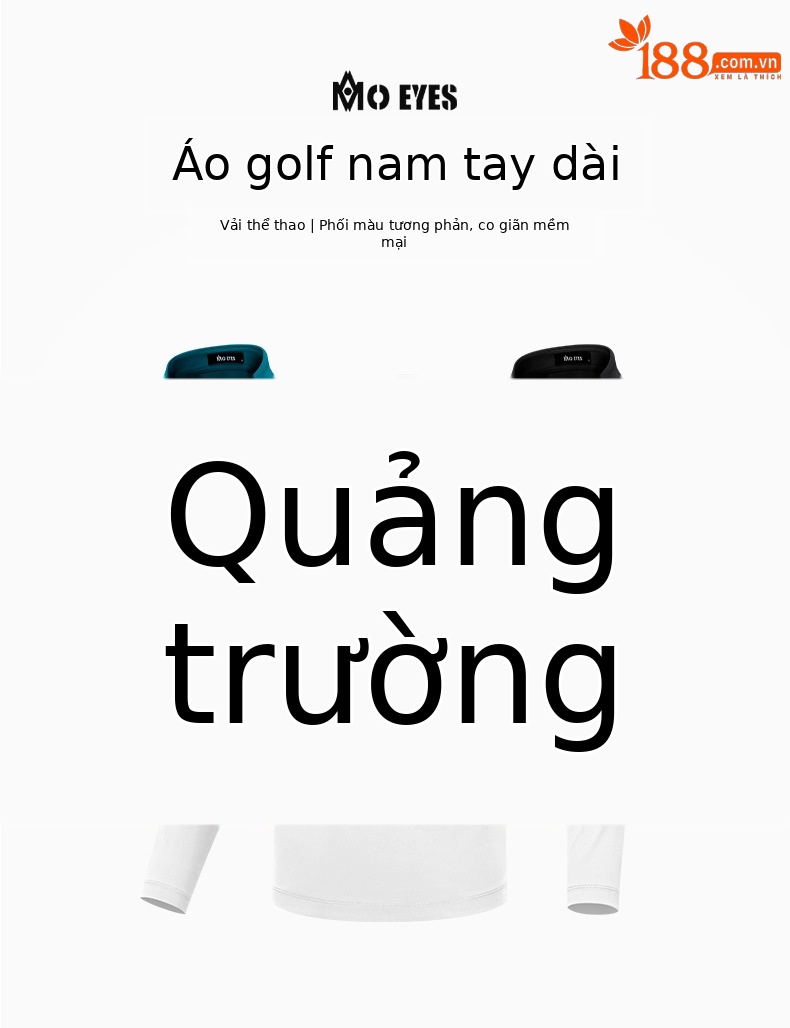 Áo polo thể thao golf Moeyes Magic Eye dài tay thu đông cho nam — M23YF016-màu xanh lam rực rỡ, M23YF016-màu trắng, M23YF016-Đen chi tiết 1