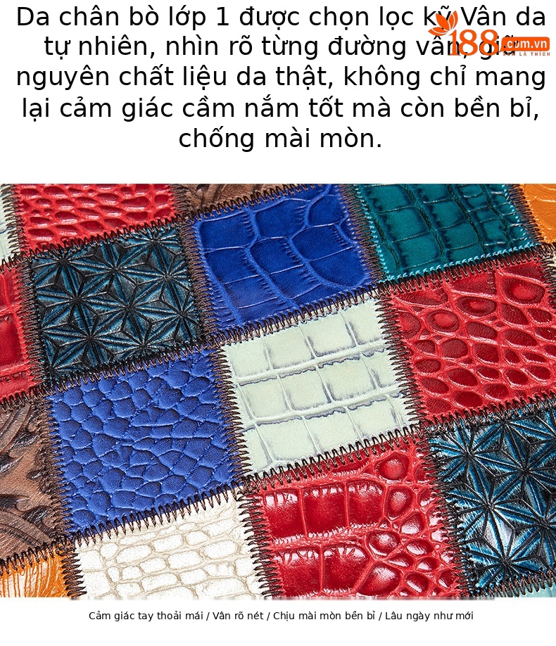 Ba lô nữ da bò thật thủ công cổ điển NIUCUNZH — 7483 hình thoi, Tam giác 7483 chi tiết 2