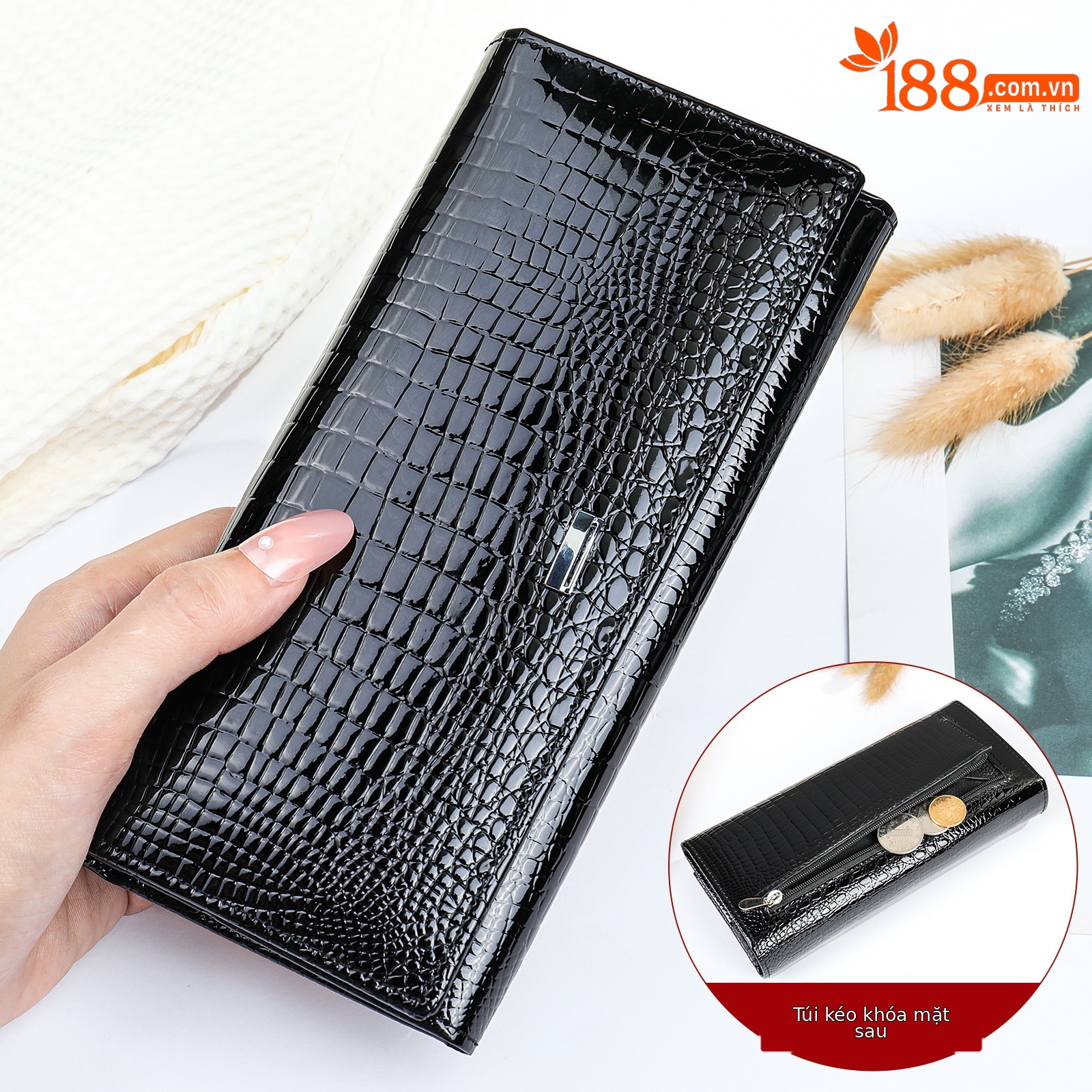 Ví nữ phổ biến OZON màu đen 1070