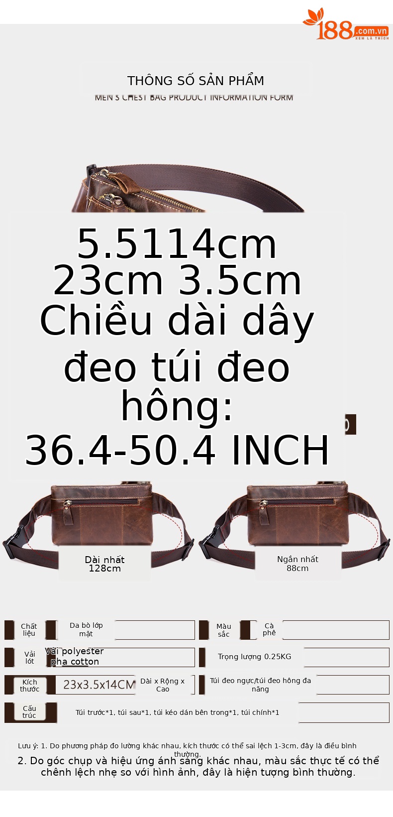 Túi đeo thắt lưng nam da bò retro sáp dầu phong cách Âu Mỹ chống trộm, đựng điện thoại và đồ cá nhân — Màu đen, Cà phê dầu chi tiết 6